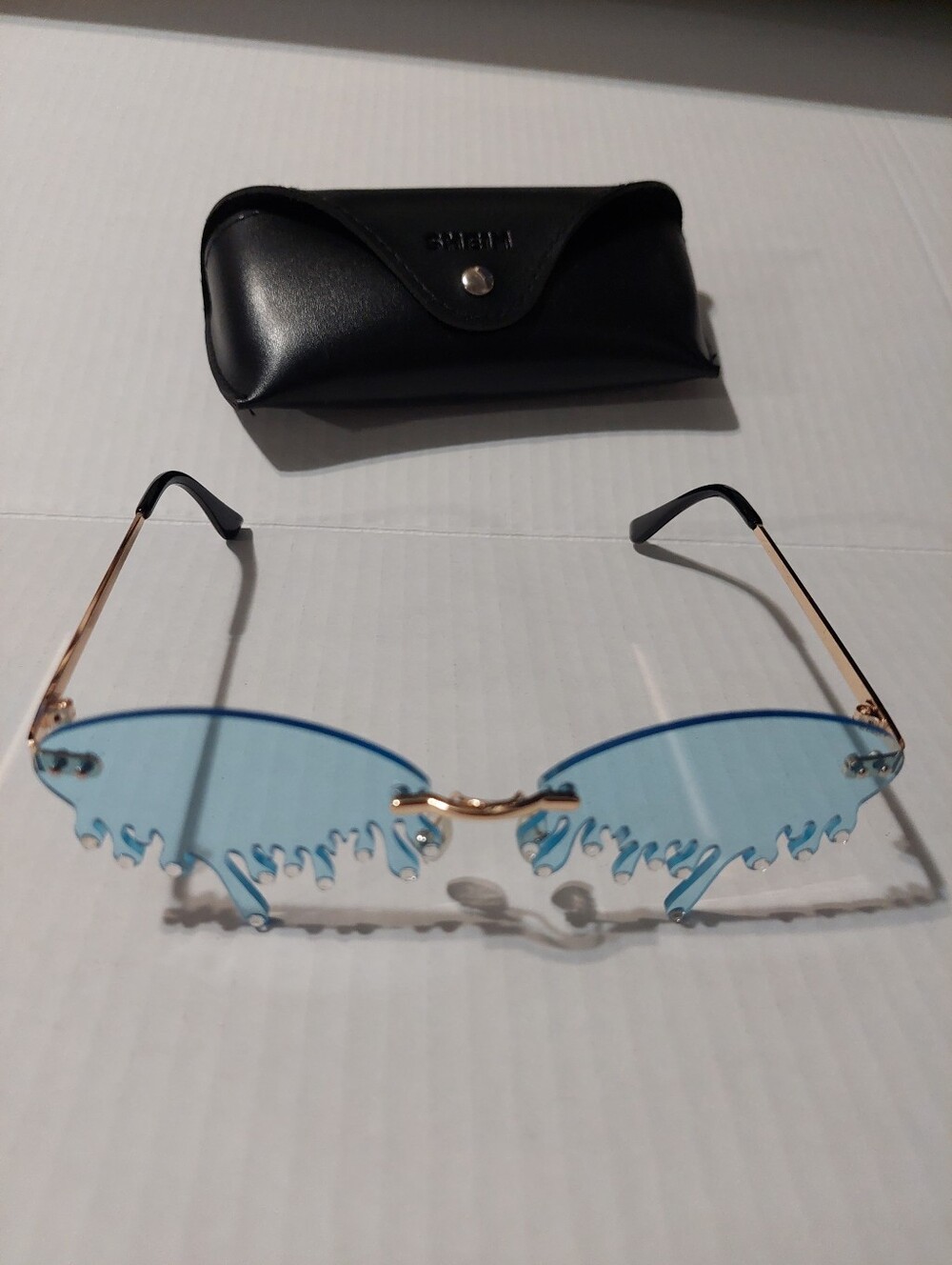 Shein Rimless Blue Flame Lens Sunglasses - Women Accessories